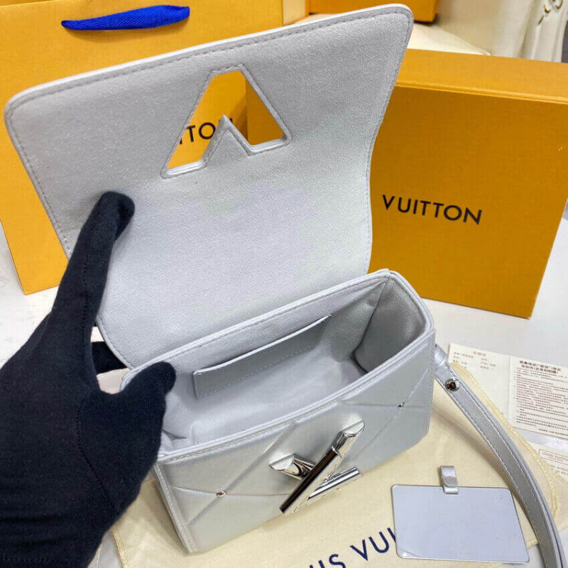 Replica Louis Vuitton Sheepskin Leather Twist Pm M59031 Argent