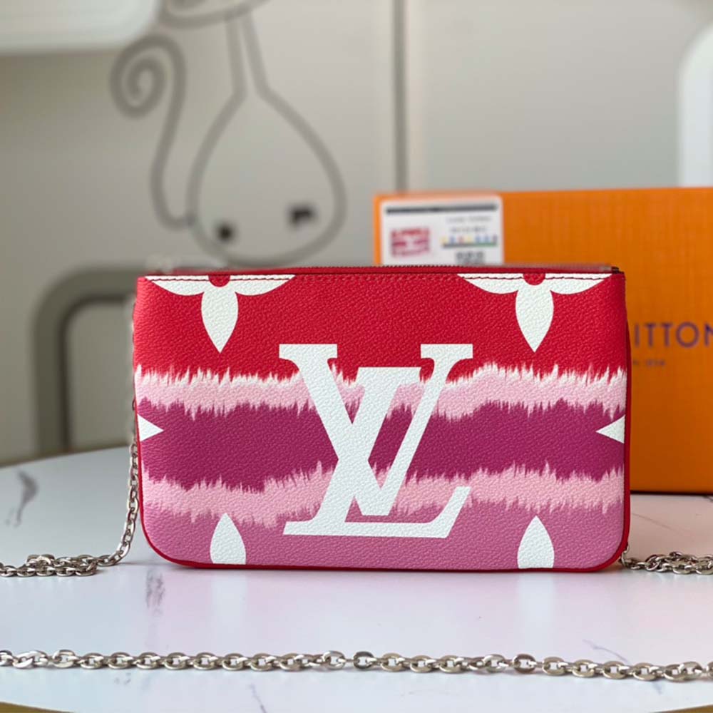 Replica Louis Vuitton Escale Double Zip Pochette M80787 Pink/Red/Blue