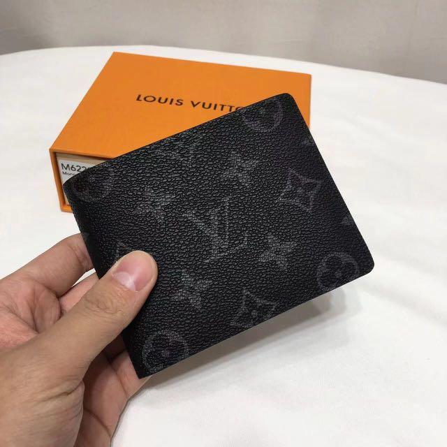 Replica Louis Vuitton Monogram Eclipse Canvas Slender Wallet Black M62294