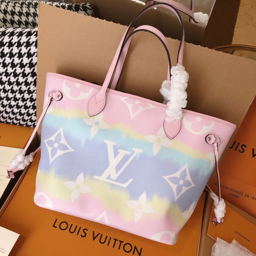 Replica Louis Vuitton Escale Neverfull Mm M45127 Pink/Blue/Red