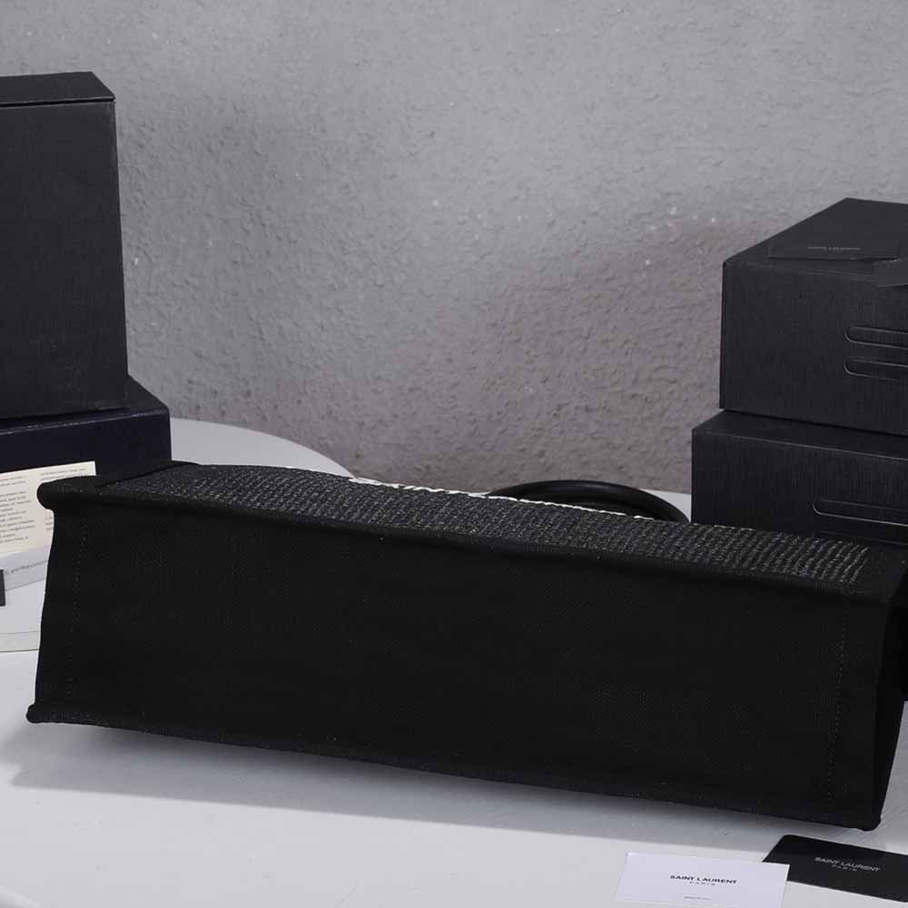 Replica Ysl Rive Gauche Tote Bag In Linen And Leather 4992