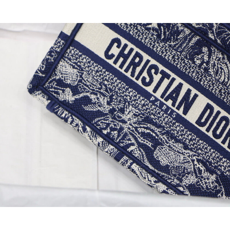 Replica Dior Mini Book Tote Blue Toile De Jouy Reverse Embroidery M1271