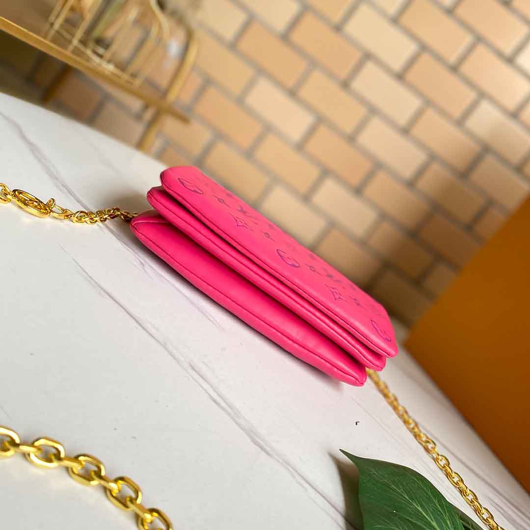 Replica Louis Vuitton Pochette Coussin M80742 Black/Blue/Rose