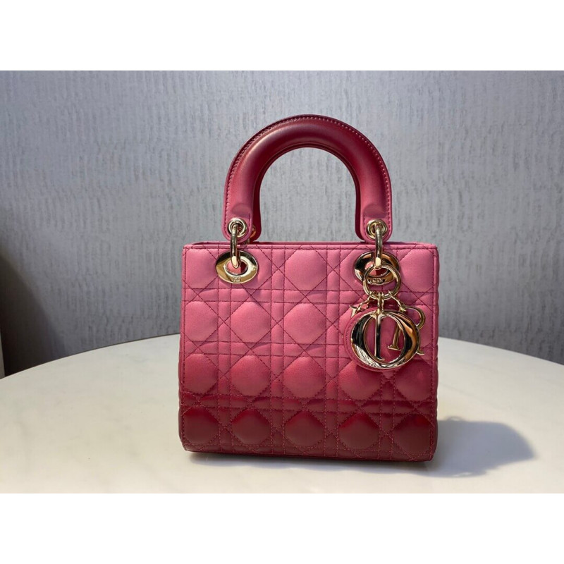 Replica Lady Dior My Abcdior Bag In Strawberry Pink Gradient Cannage Lambskin M0538