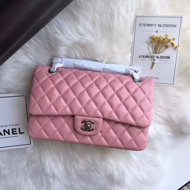 Replica Chanel 1112 Pink Medium Size 2.55 Lambskin Leather Flap Bag
