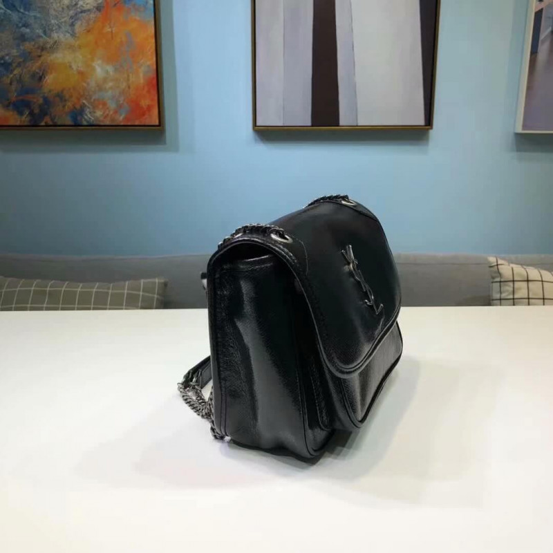 Replica Saint Laurent Niki Baby In Metallic Leather 533039