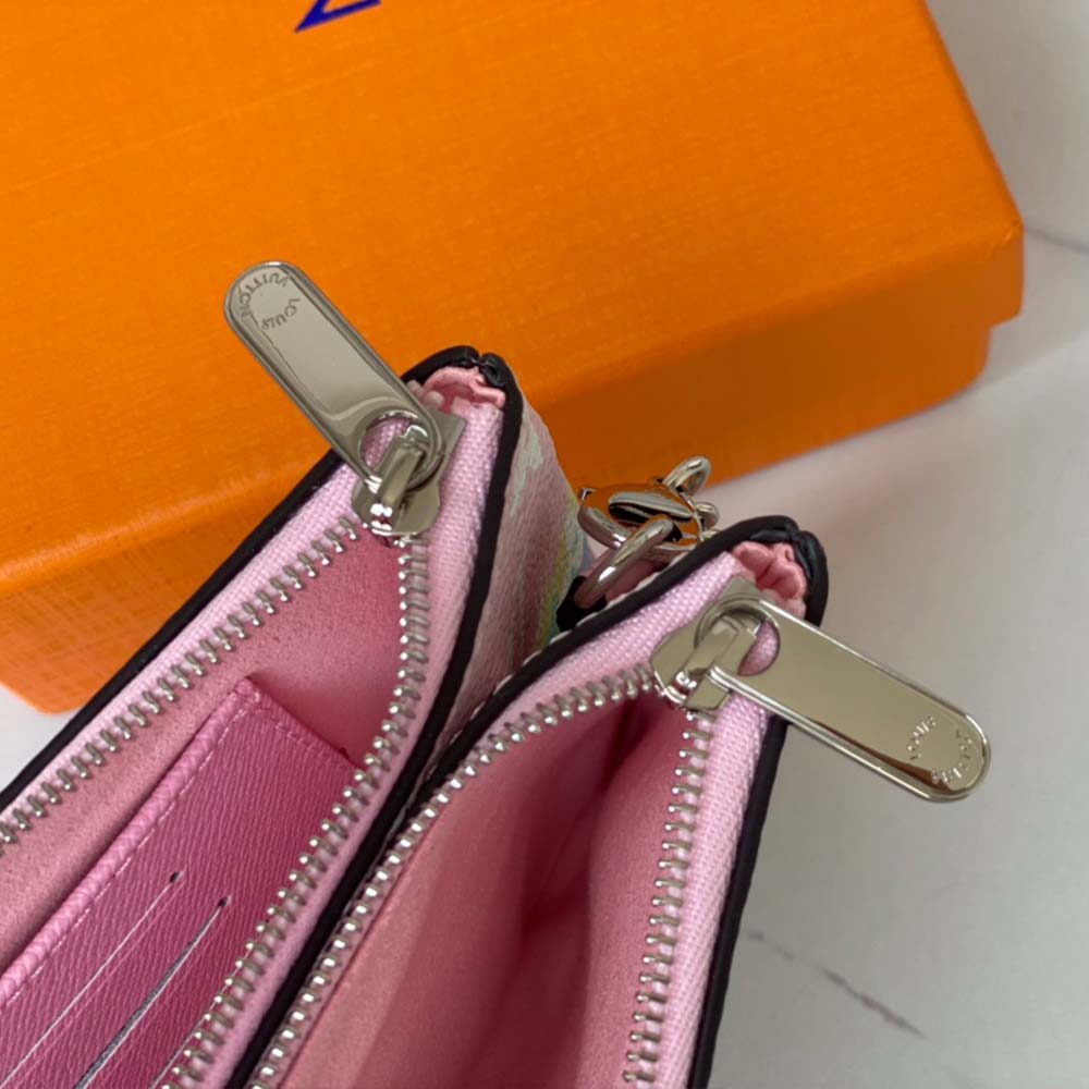 Replica Louis Vuitton Escale Double Zip Pochette M80787 Pink/Red/Blue