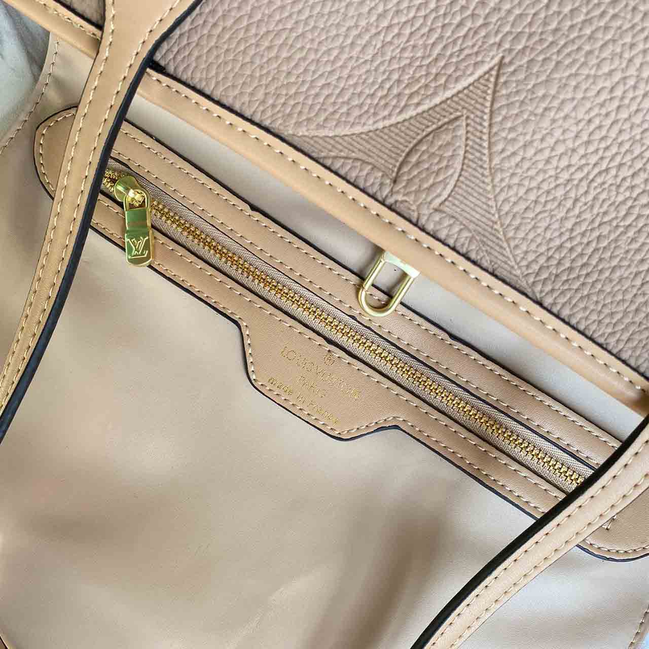 Replica Louis Vuitton Neverfull Mm Monogram Empreinte Leather M45685 Black/Beige/Blue