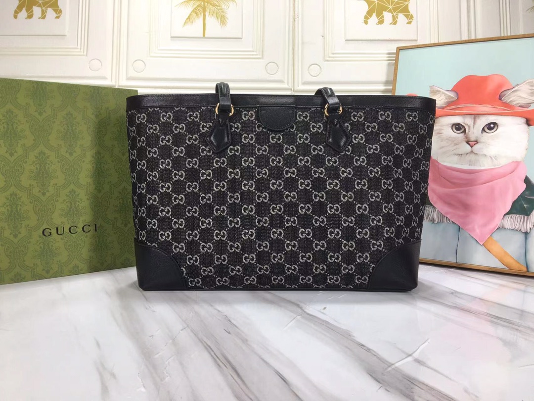 Replica Gucci Ophidia Medium Tote With Web- Black