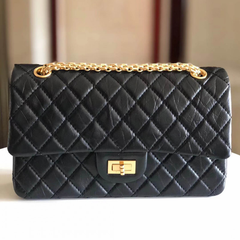 Replica Chanel 2.55 Aged Calfskin Leather Flap Bag A37586