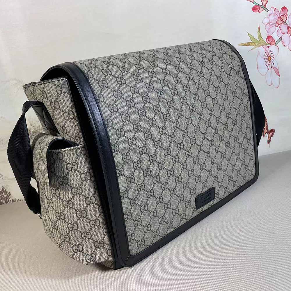 Replica Gucci Gg Supreme Diaper Bag Grey/Black 495909
