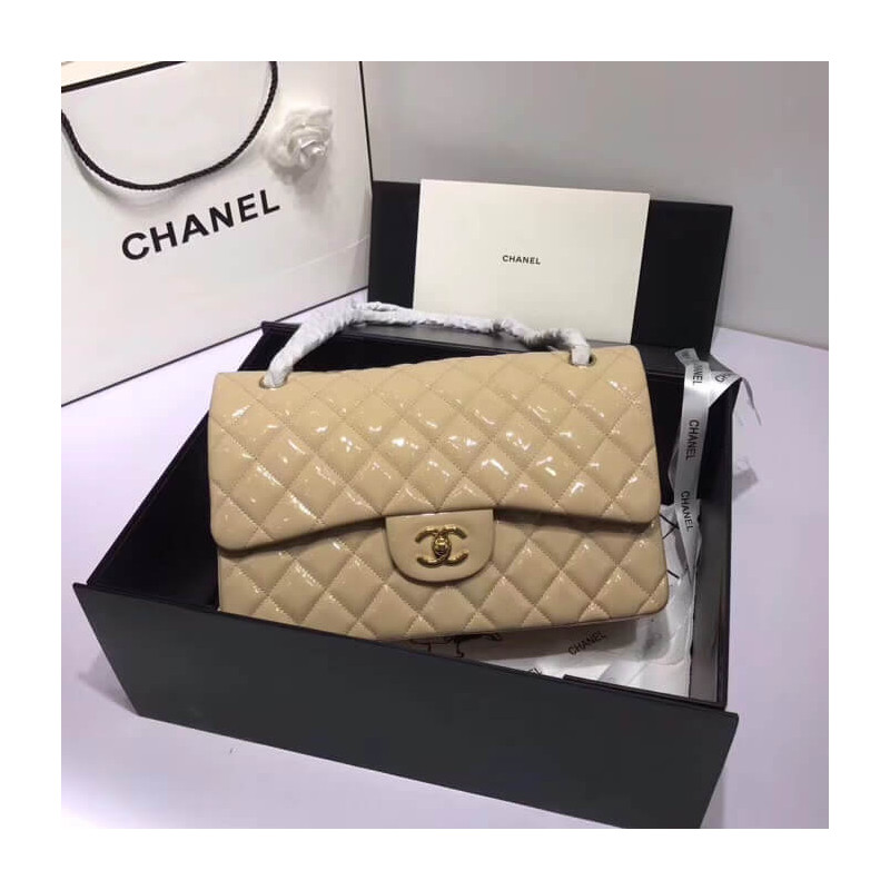 Replica Chanel Pantent Leather 30Cm Classic Flap Bag A1113