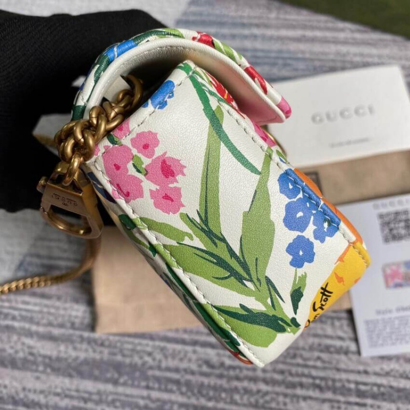 Replica Gucci Ken Scott Print Gg Marmont Super Mini Bag 476433