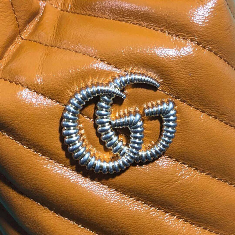 Replica Gucci Gg Marmont Mini Bucket Bag 575163 Cognac