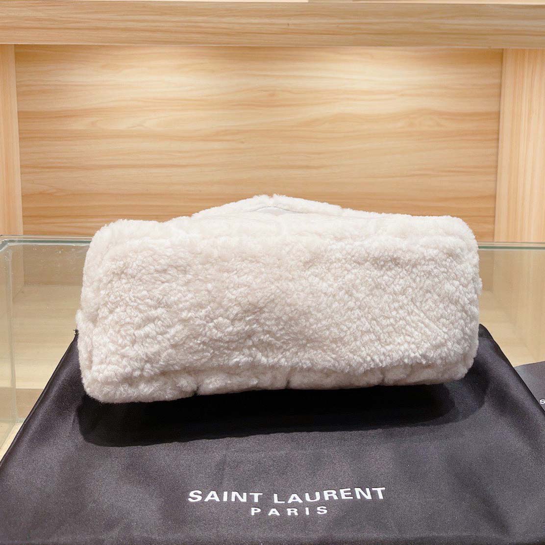 Replica Ysl Puffer Small Bag In Shearling And Leather