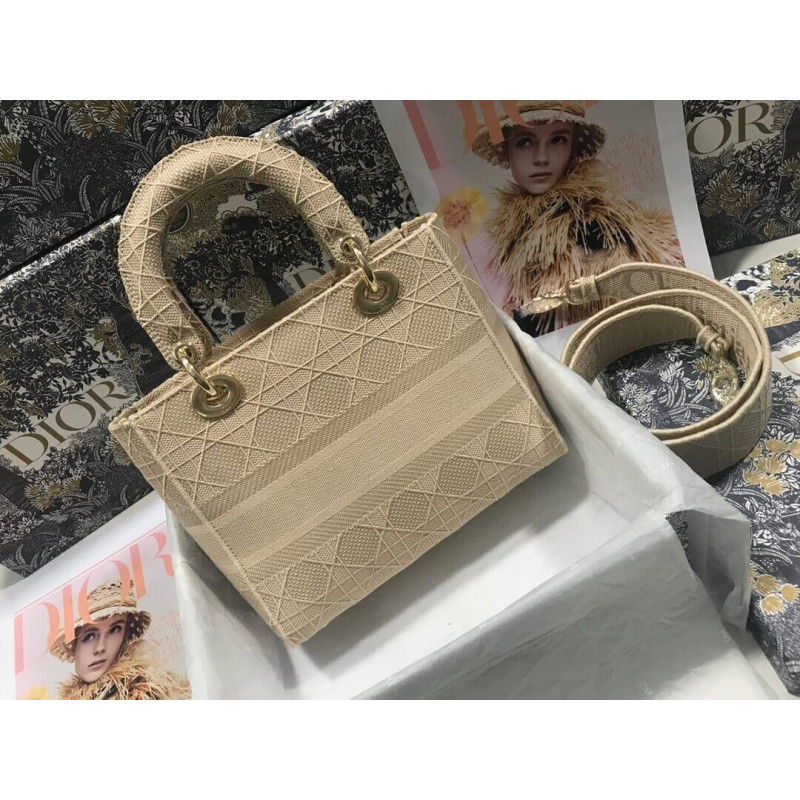 Replica Dior Medium Lady D-Lite Cannage Embroidery M0565