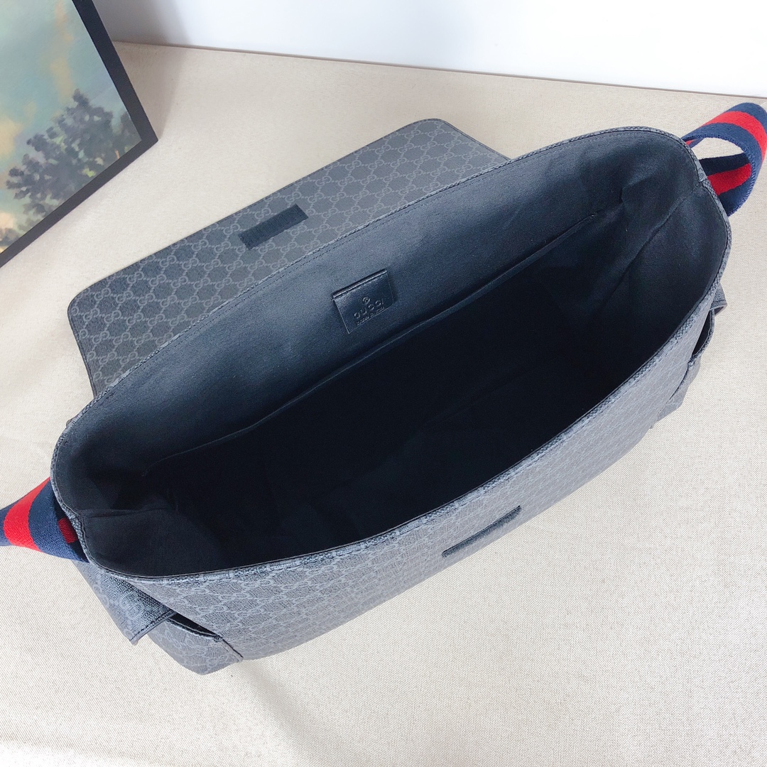 Replica Gucci Gg Plus Diaper Bag Black/Grey 211131