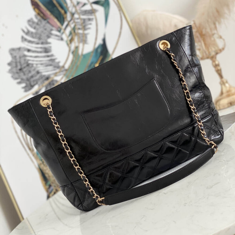 Replica Chanel Quilted Waxy Calfskin Shopping Bag 8345