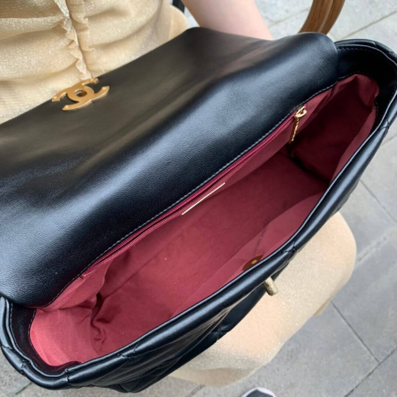 Replica Chanel 19 Large Lambskin Flap Bag As1161