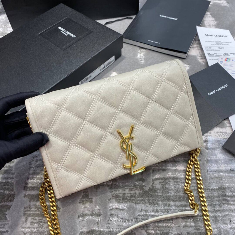 Replica Saint Laurent Becky Chain Wallet In Quilted Lambskin 585031