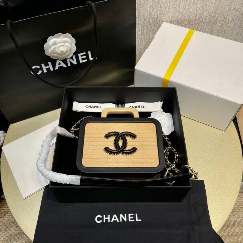 Replica Chanel Vanity Case Beech Wood As2926 Beige Black