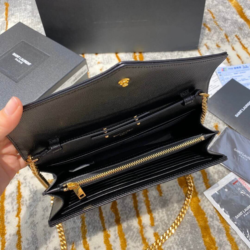 Replica Saint Laurent Monogram Envelope Chain Wallet 377828