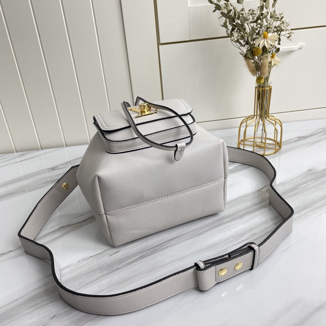 Replica Louis Vuitton Lockme Bucket Black/Brown/Grey