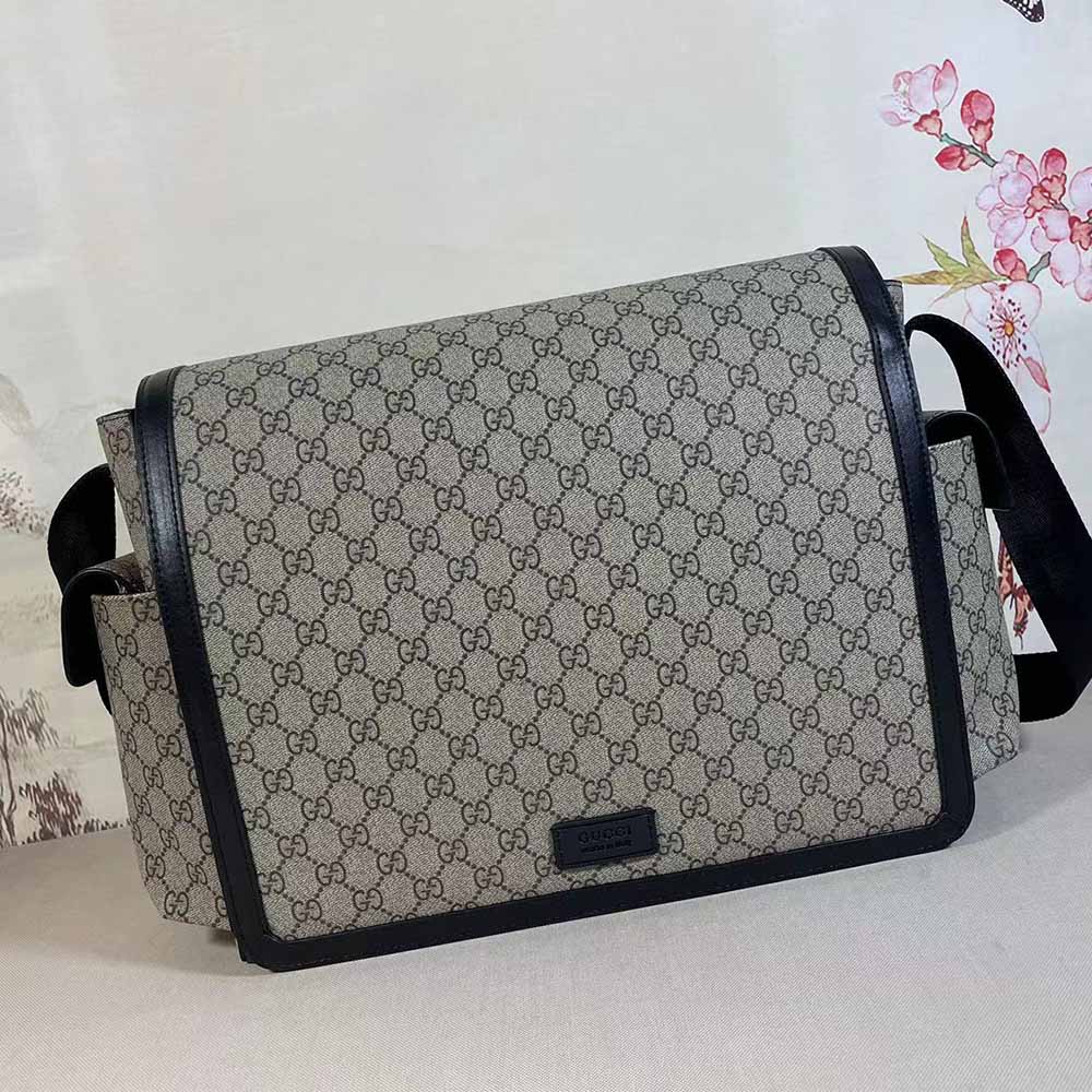 Replica Gucci Gg Supreme Diaper Bag Grey/Black 495909