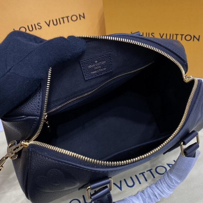 Replica Louis Vuitton Monogram Empreinte Speedy Bandouliere 25 Black