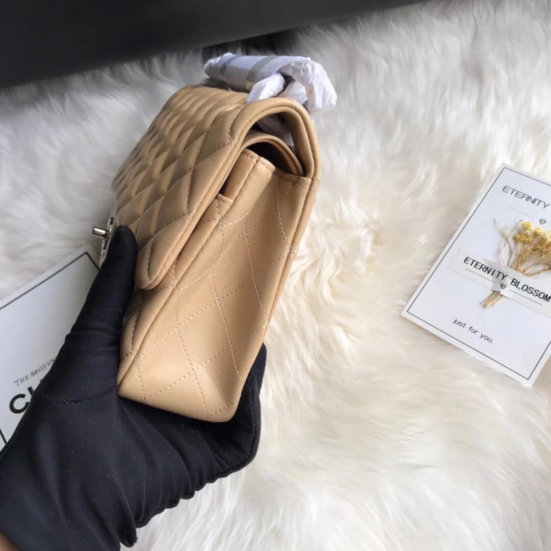 Replica Chanel 1112 Apricot Medium Size 2.55 Lambskin Leather Flap Bag