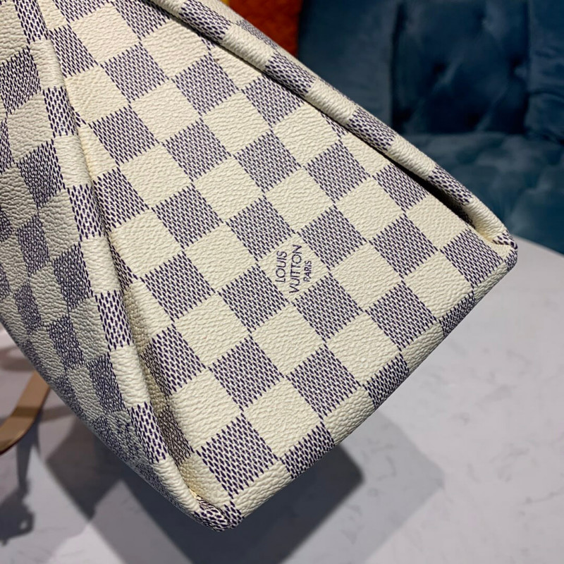 Replica Louis Vuitton Damier Azur Canvas Lymington N40022