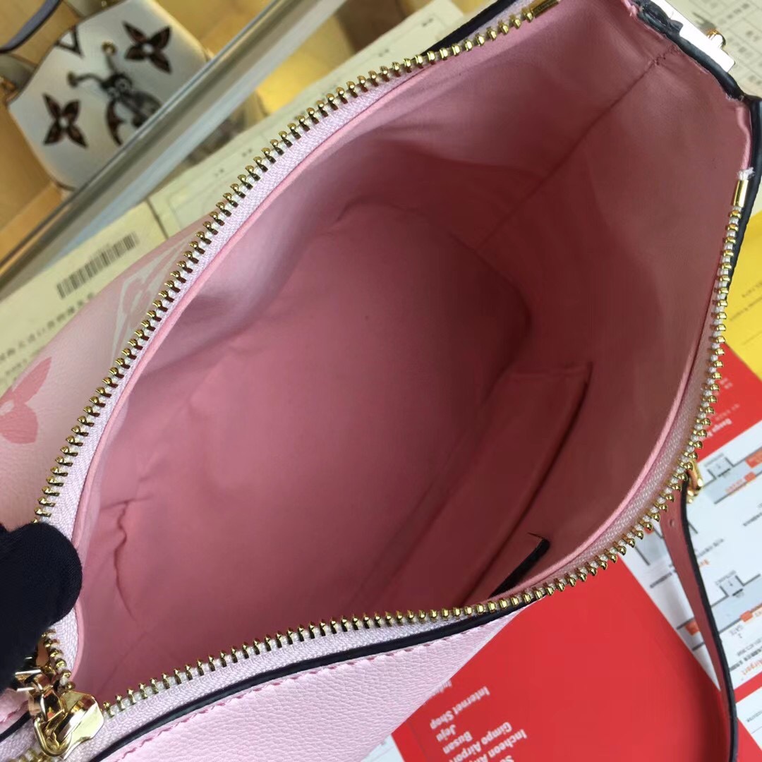 Replica Louis Vuitton Marshmallow Hobo Bag Beige/Pink/Blue