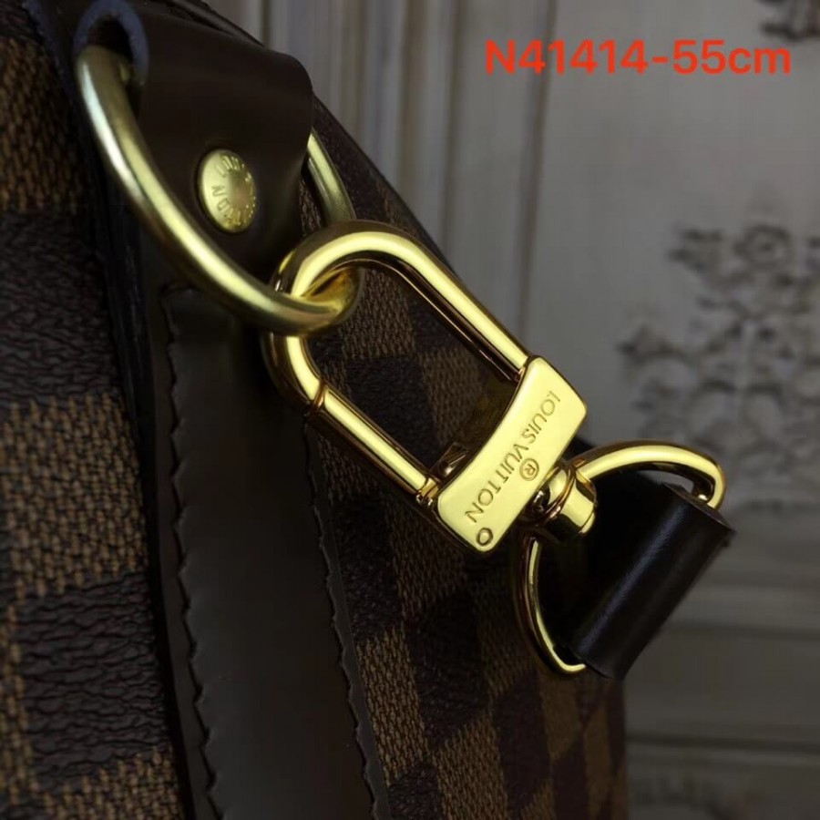 Replica Louis Vuitton Damier Ebene Canvas Keepall Bandouliere 55 N41414