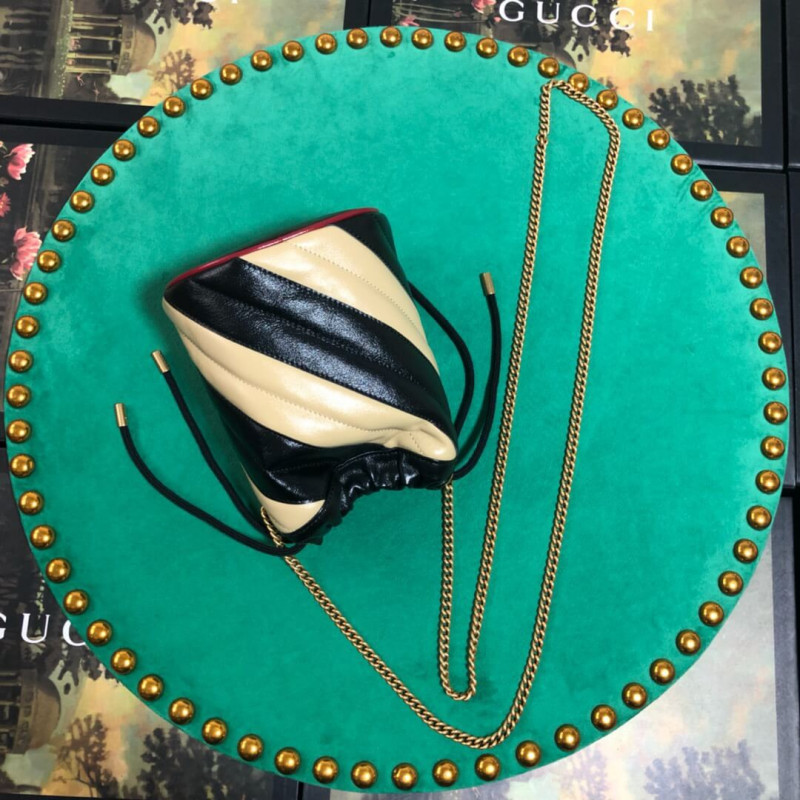 Replica Gucci Gg Marmont Mini Bucket Bag 575163 Beige/Black