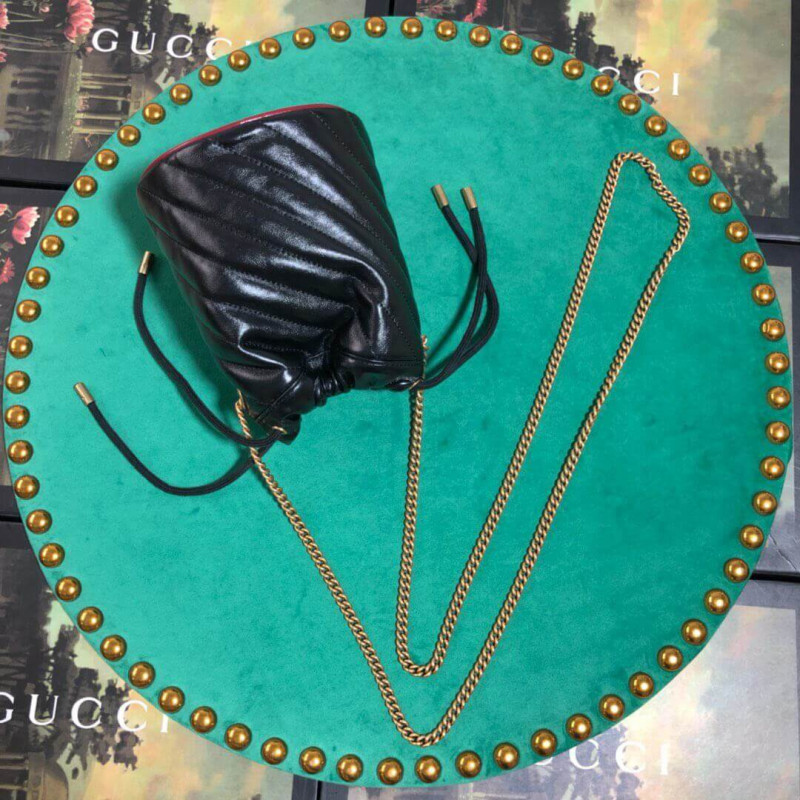 Replica Gucci Gg Marmont Mini Bucket Bag 575163 Black