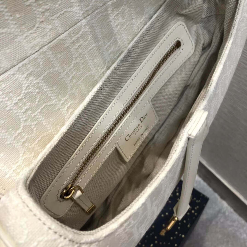 Replica Christian Dior Saddle Bag Ecru Ultramatte Calfskin M0446
