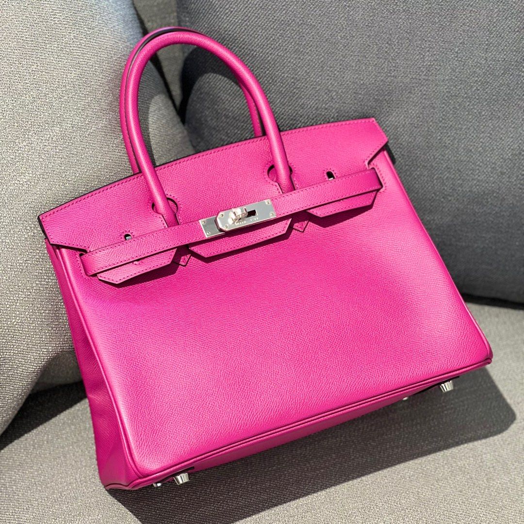 HERMES BIRKIN 30 Togo leather Rose purple A Engraving Hand bag 600030105 HERMES BIRKIN 30 Togo