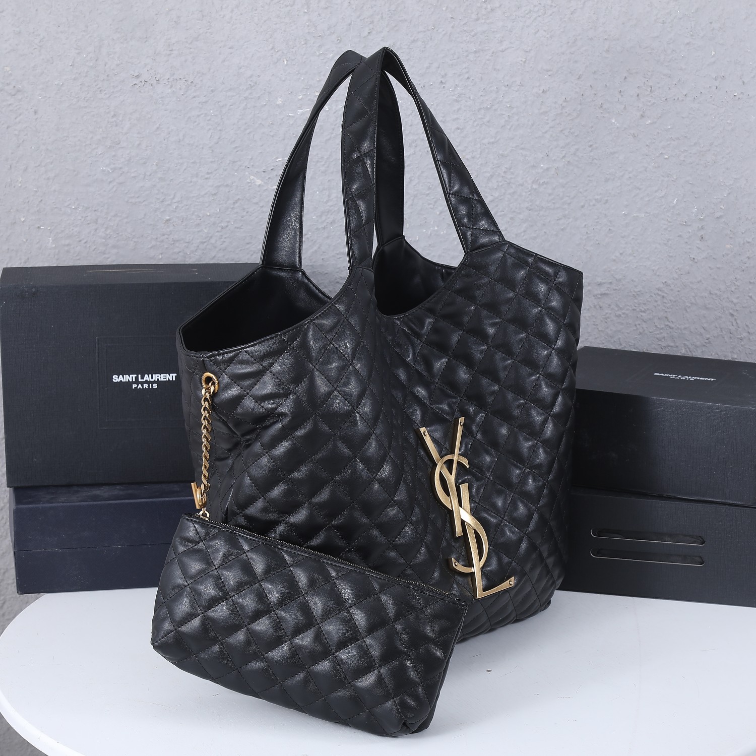 Replica Ysl Aaa-Icare Maxi Shopping Bag With Wallet