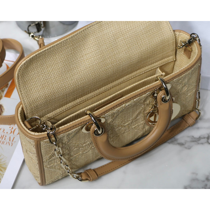 Replica Christian Dior Lady D-Joy Bag Natural Cannage Raffia M05400