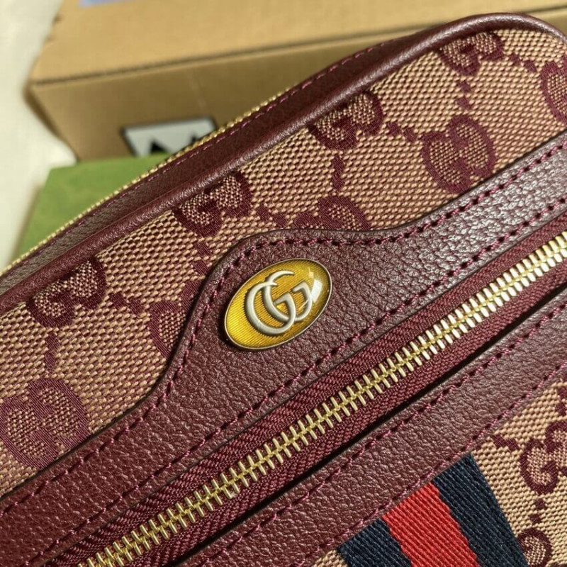 Replica Gucci Ophidia Mini Bag With Web 517350 Burgundy