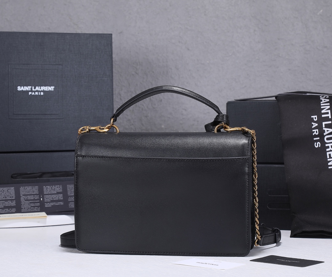 Replica Ysl Sunset Medium Top Handle Bag- Black/Beige