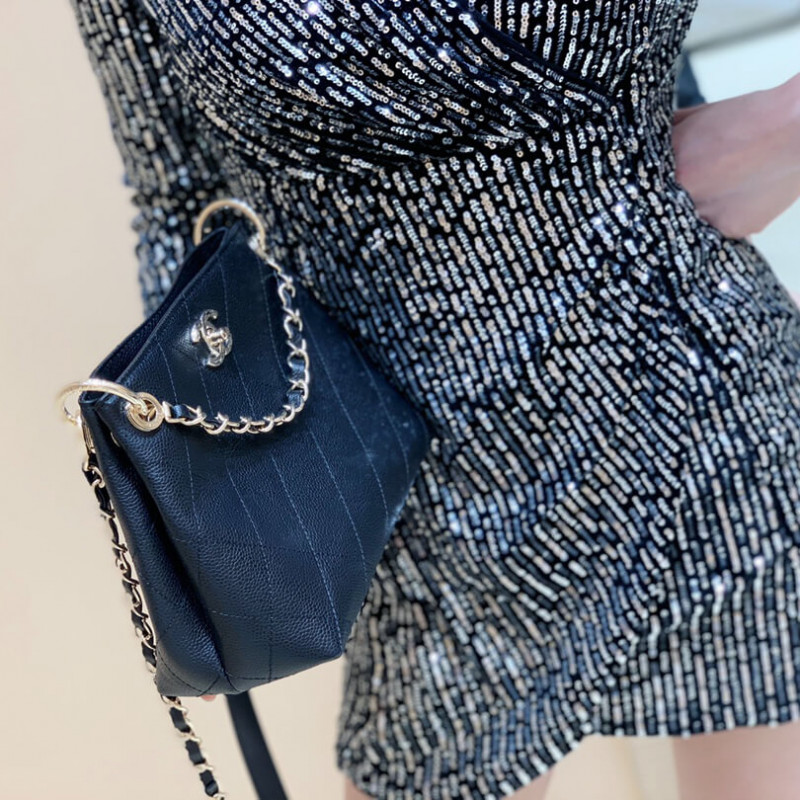 Replica Chanel Grained Calfskin Small Hobo Bag As1461