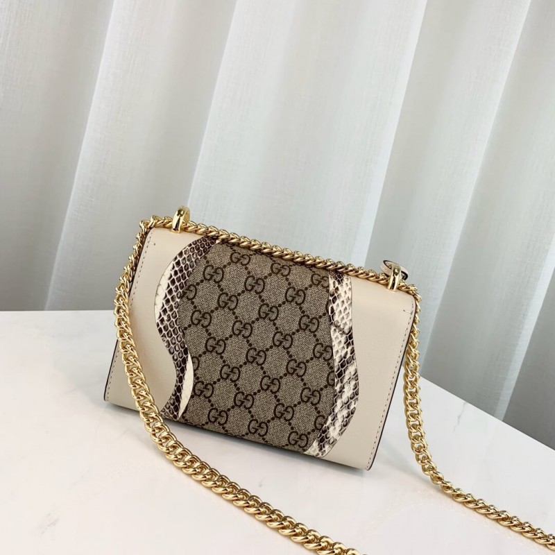 Replica Gucci Padlock Snakeskin Small Shoulder Bag 432182 White