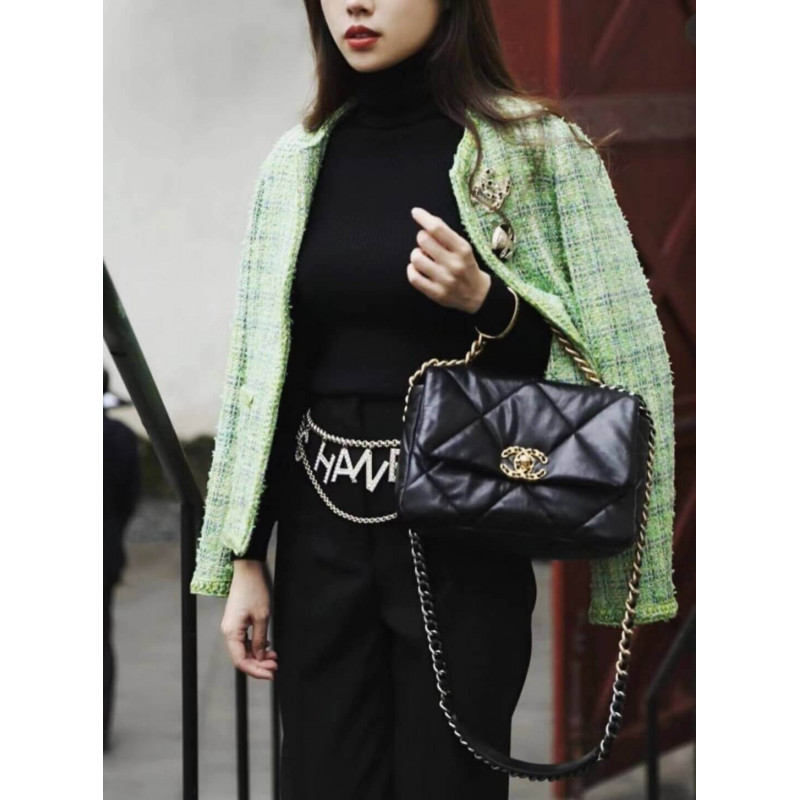 Replica Chanel 19 Large Lambskin Flap Bag As1161