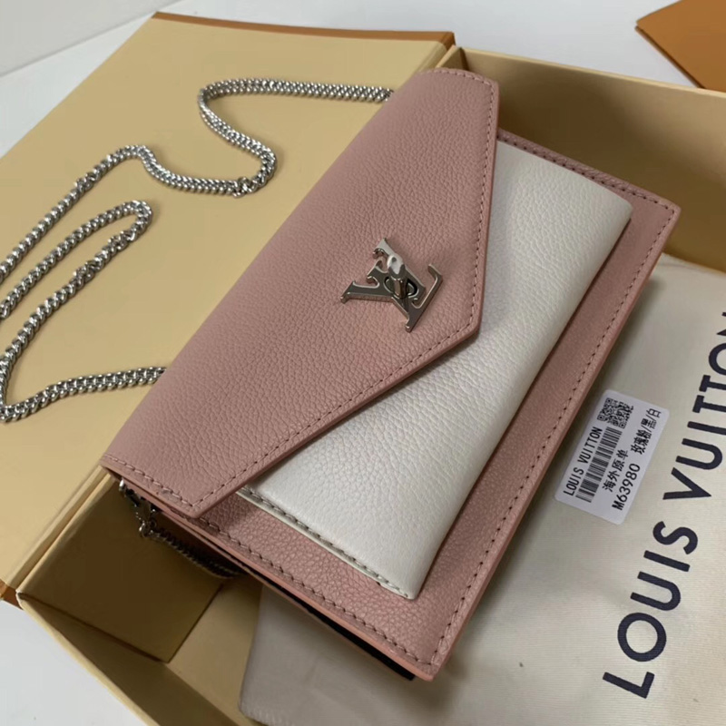 Replica Louis Vuitton Mylockme Chain Bag M56641 Red/Pink White
