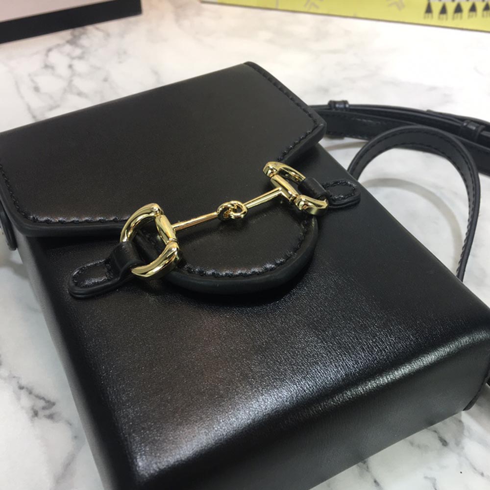 Replica Gucci Horsebit 1955 Mini Bag 625615 Blk/Red/Brown