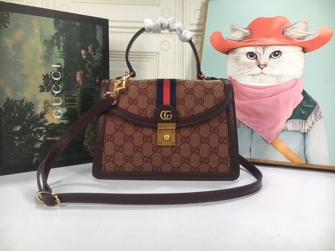 Replica Gucci Ophidia Small Top Handle Bag With Web 651055