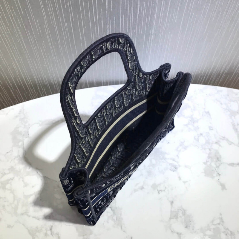 Replica Dior Oblique Embroidered Velvet Mini Book Tote S5475Z