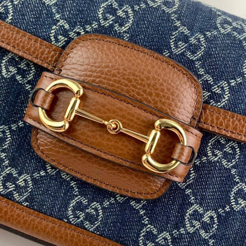 Replica Gucci Horsebit 1955 Denim Mini Bag 658574