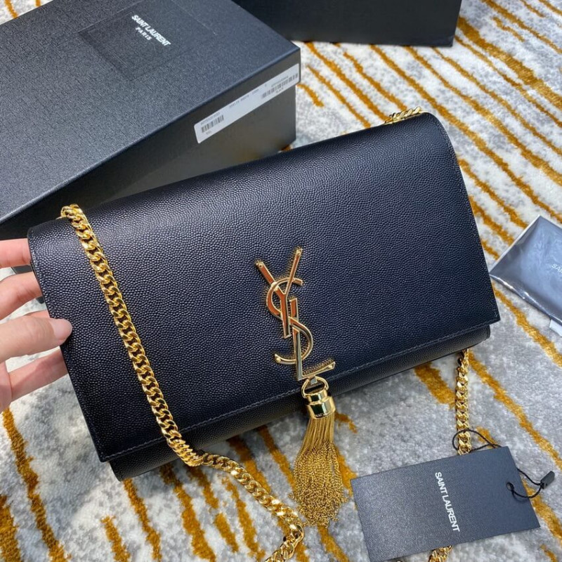Replica Ysl Saint Laurent Kate Medium With Tassel In Grain De Poudre Leather 354119 Black